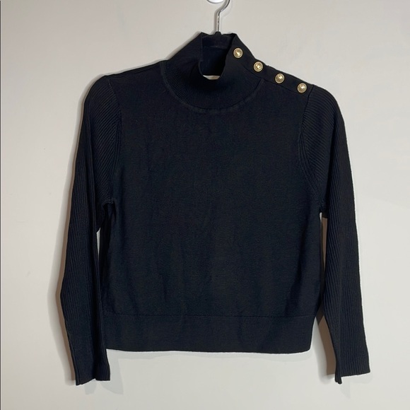 L’Agence | Women’s Black Sweater with Gold Button Detail Size Large - Picture 1 of 6